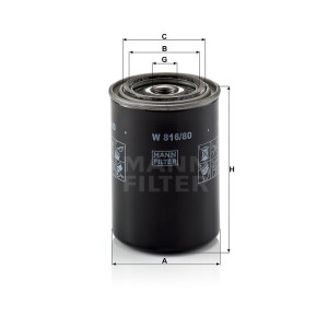 Фильтр масляный MANN-FILTER W 816/80